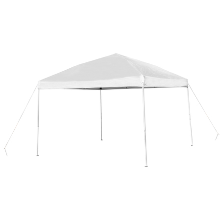 FLASH FURNITURE White Canopy Tent, Folding Table and 4 Chair Set JJ-GZ10183Z-4LEL3-WHWH-GG